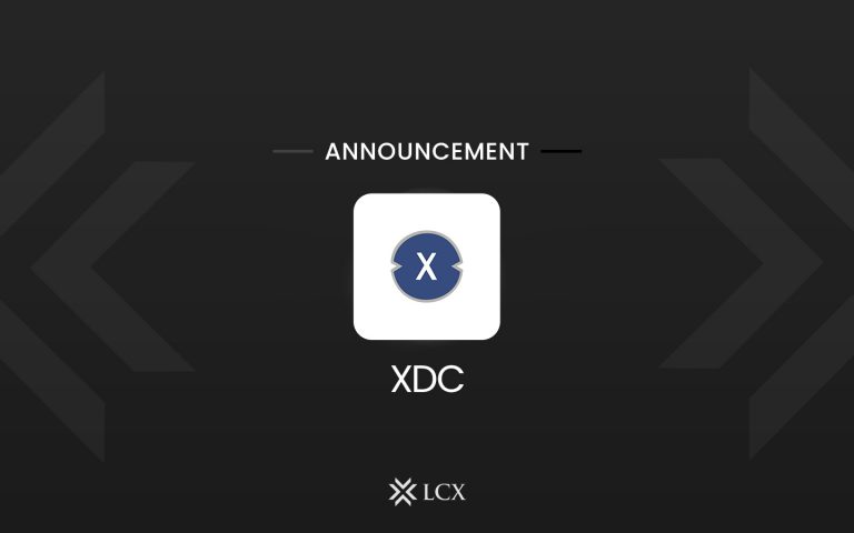 Blog post about the listing of $XDC token on LCX Exchange, highlighting trading details, features, and benefits for users.